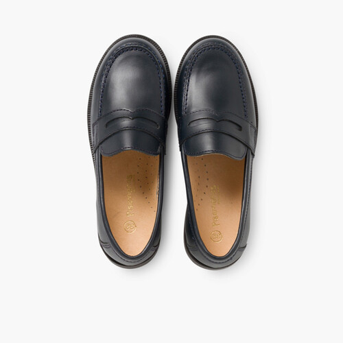 Mocassins Colegiais Azul Marinho/Preto Azul Marinho