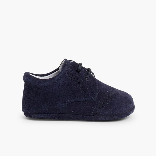 Sapatos Bebé de Camurça tipo Blucher Azul Marinho