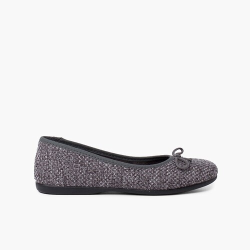 Sabrinas Menina Tweed com Laço Cinzento