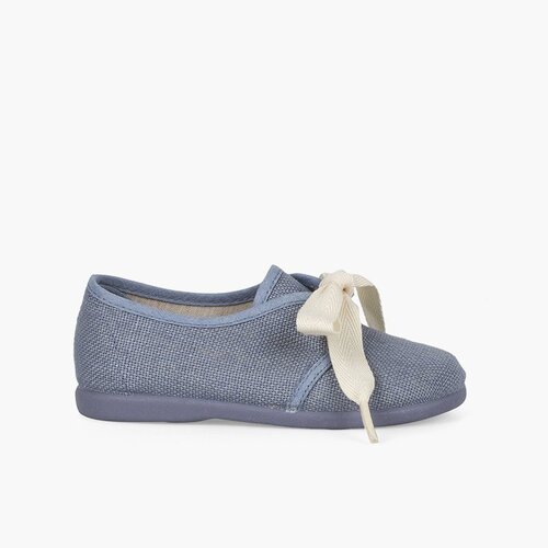 Bluchers Linho Cerimónia Meninos Pequenos Laço Azul