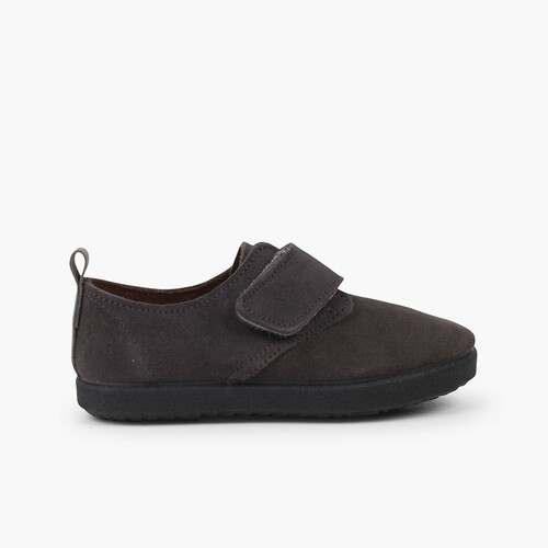 Bluchers de tiras aderentes   Casual em Pele de Camurça Cinzento