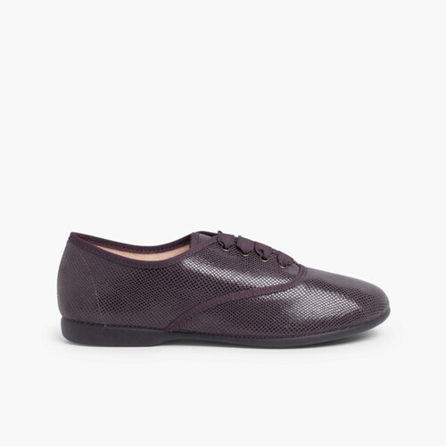 Sapatos Blucher Menina e Mulher tipo Serpente Cinzento