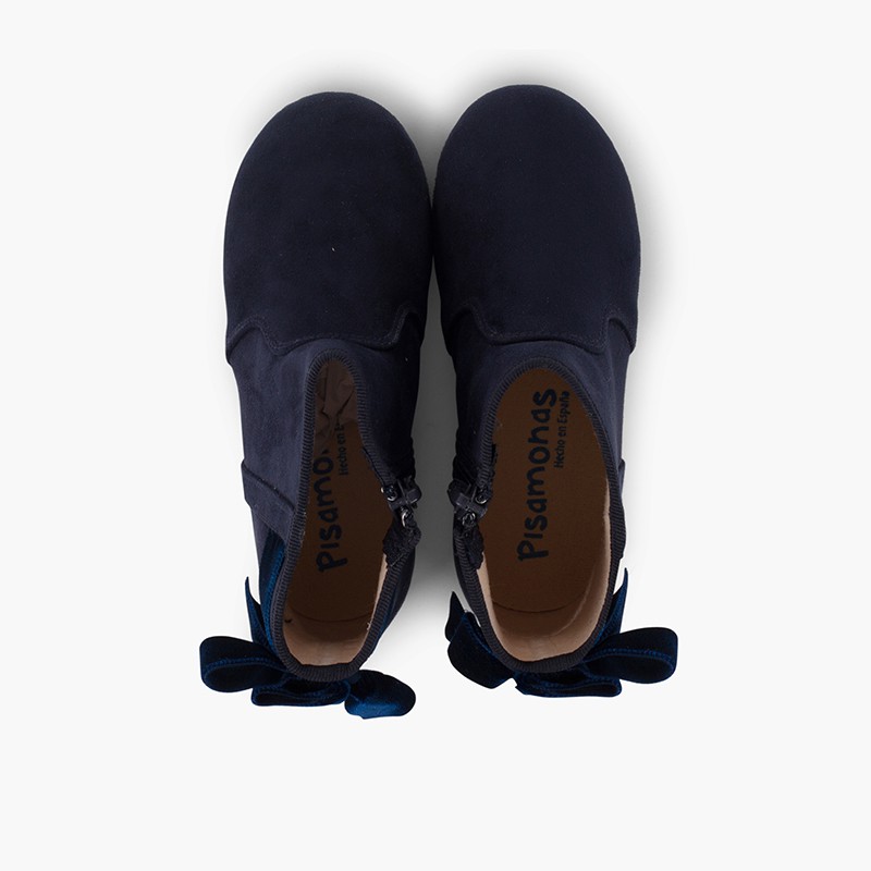 Botins laço veludo Calçado menina moda