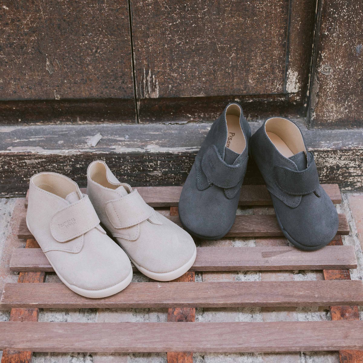 Botas barefoot camurça fecho aderente Areia