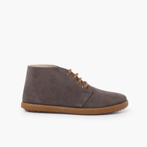 Botas camurça estilo safari contraste Cinzento