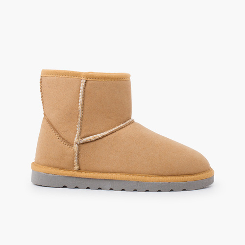 Botas baixas tipo australianas mulher e crianças Camelo