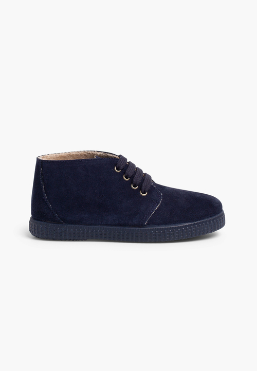 Botas de Pelo Interior com Atacadores Azul Marinho