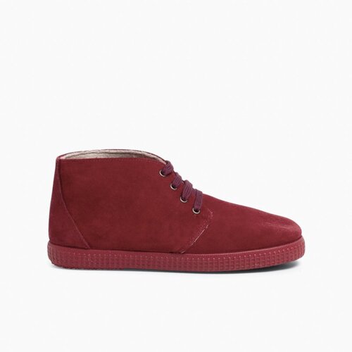 Botas de Pelo Interior com Atacadores Bordeaux