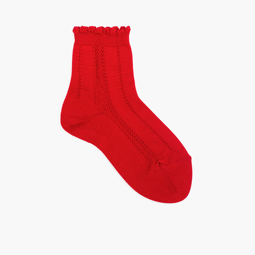 Meias Curtas Croché Vermelho