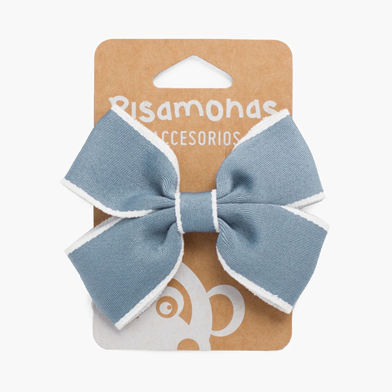 Gancho Pinça Laço Debruado Branco Azul França