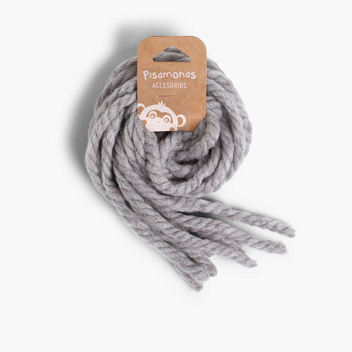 Fios para o cabelo de menina em lã monocolor Cinzento claro