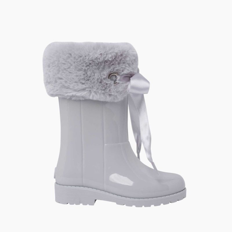 Galochas Campera Rebordo Pelo Suave e Laço