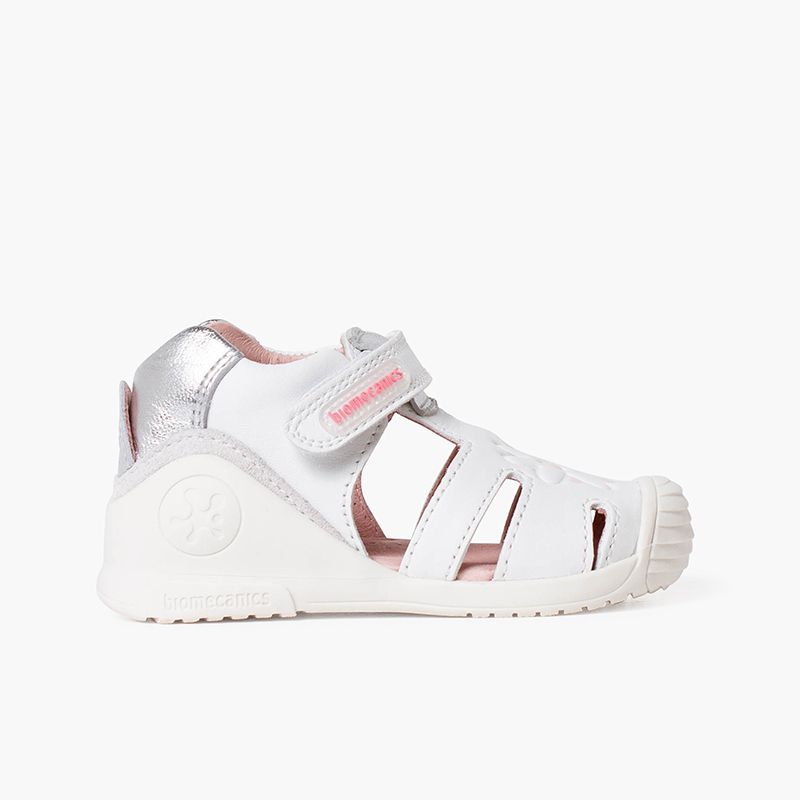 Sandálias flor Biogateo fecho aderente menina