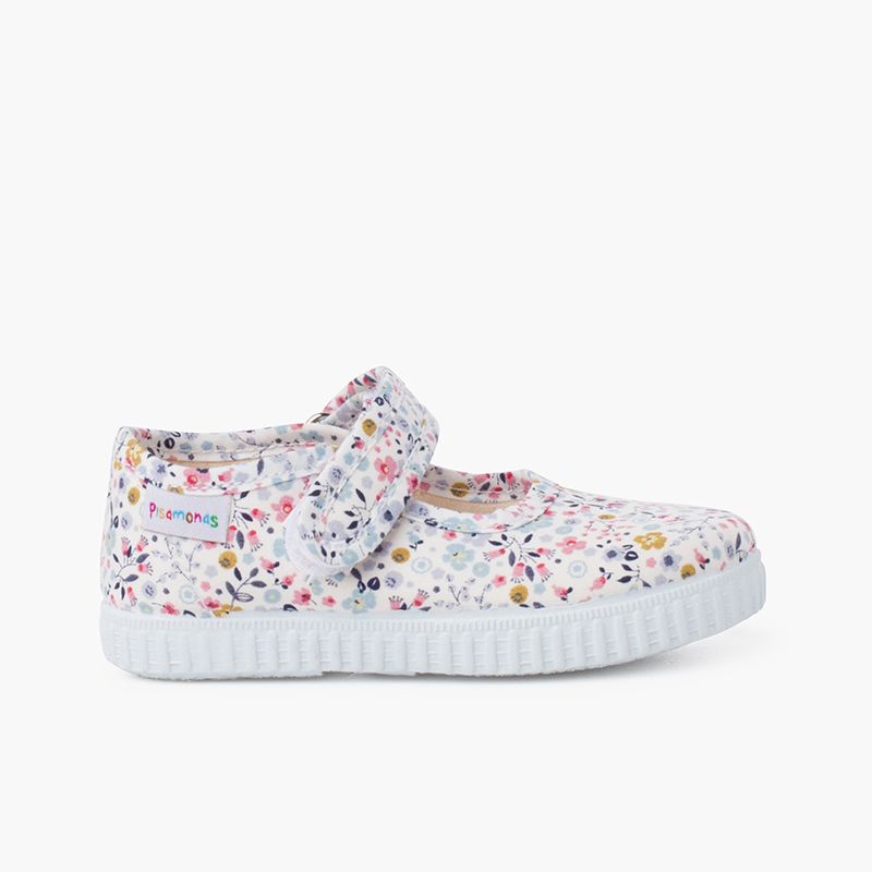 Merceditas estampado flores tira aderente