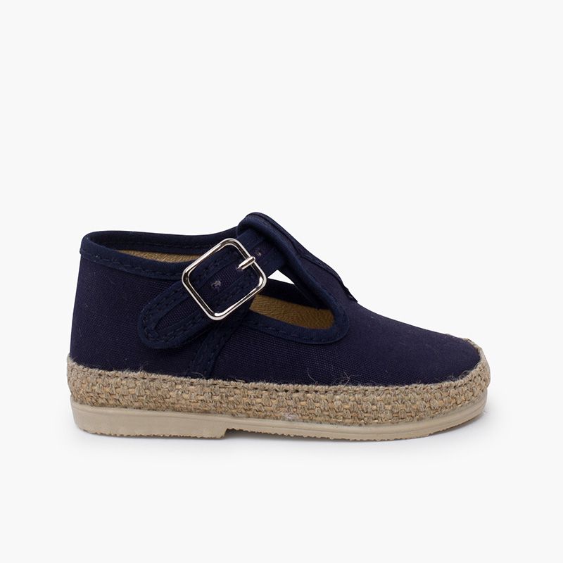 Pepitos bebé linho e juta fivela