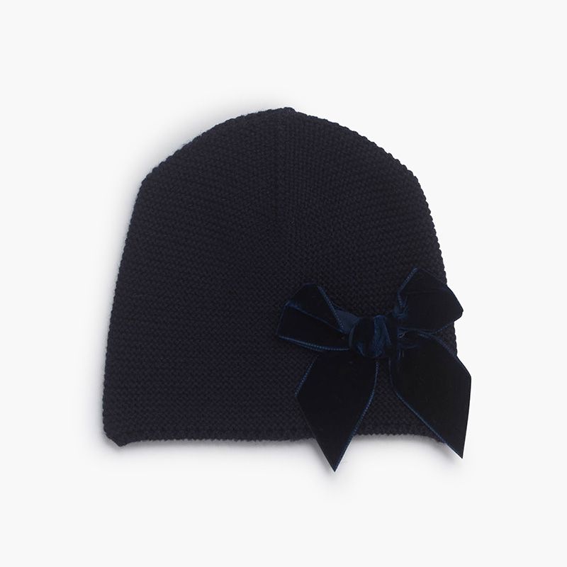 Gorro malha laço veludo