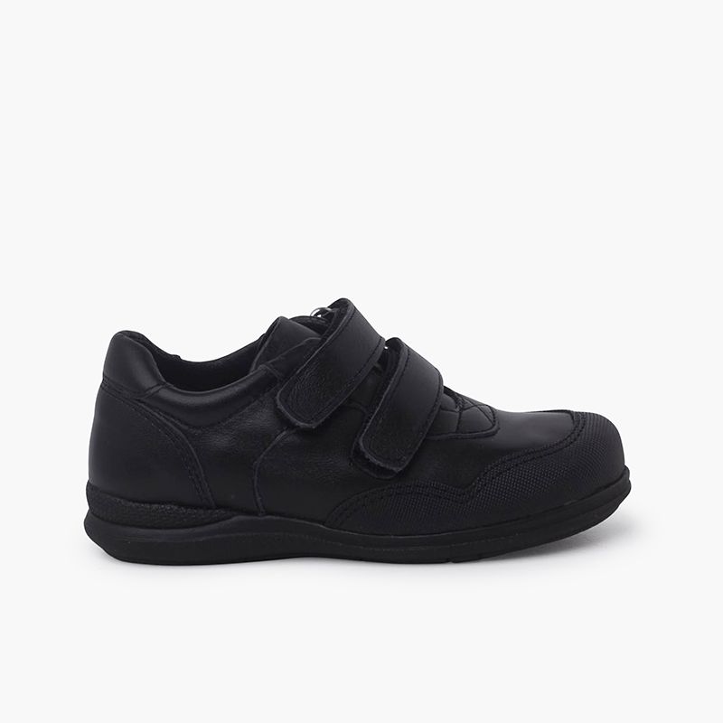 Sapatos escola biqueira reforçada duplo fecho