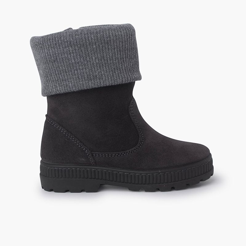 Botas rebordo lã Criança