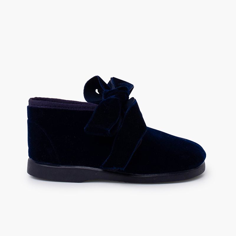 Botas criança veludo laço