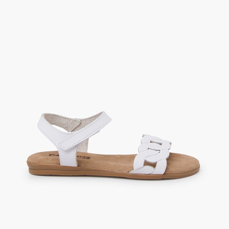 Sandálias pele elos tira aderente