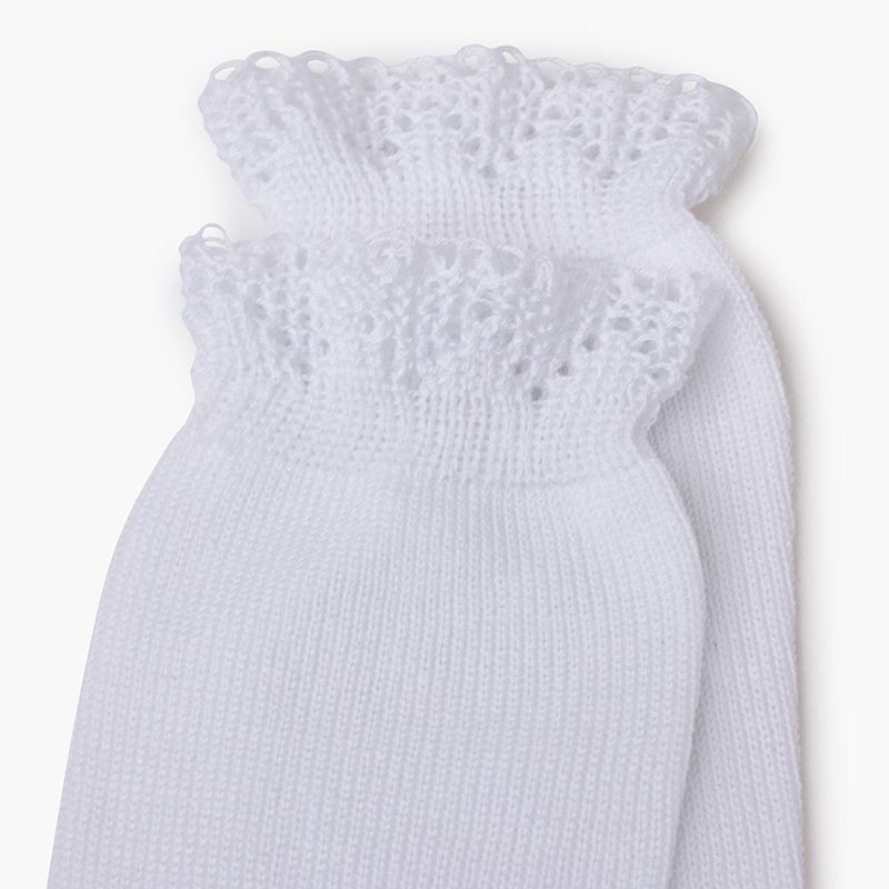 Meias altas punho rendado