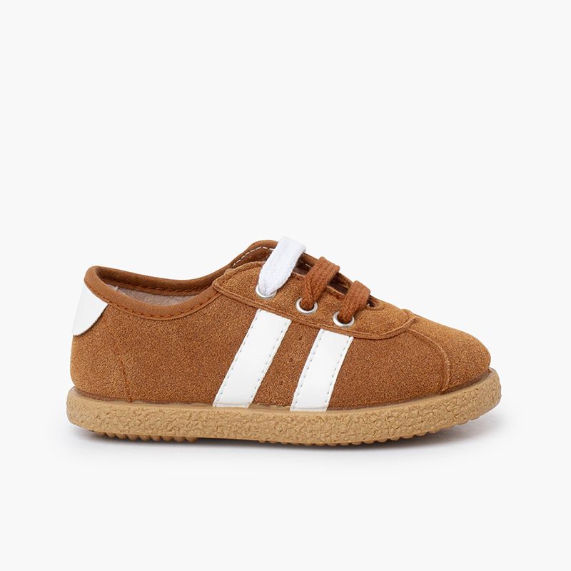 Sapatilhas riscas laterais brancas duplo atacador