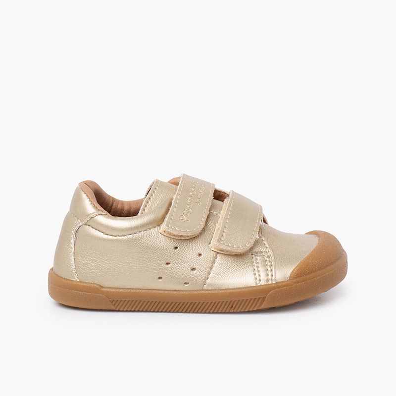 Sapatilhas maleáveis barefoot pele vegana metalizadas