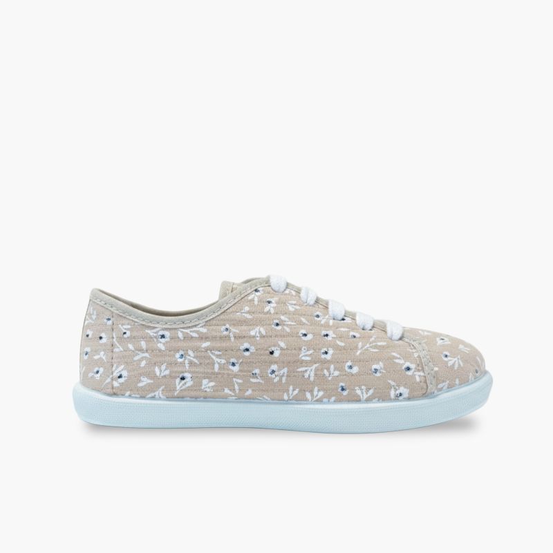 Sapatilhas atacadores menina flores