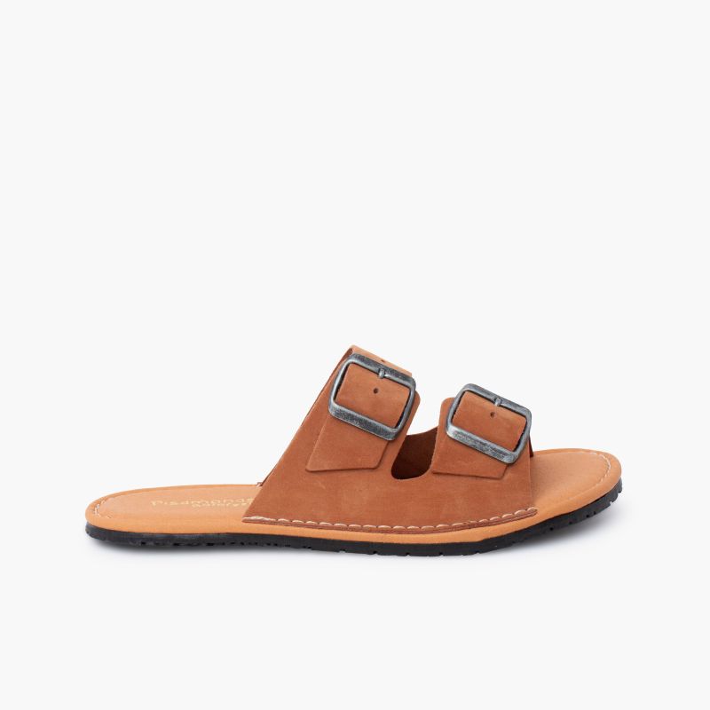 Sandálias barefoot dupla fivela nobuck