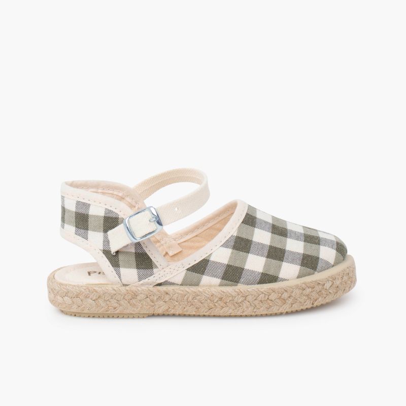 Alpercatas menina padrão vichy fivela