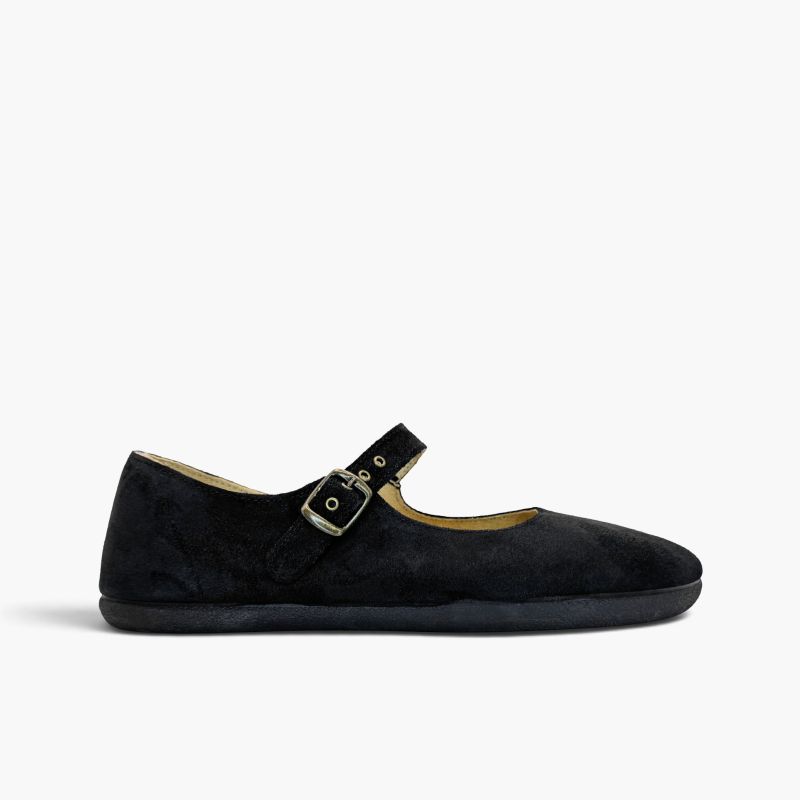 Merceditas barefoot camurça mulher fivela