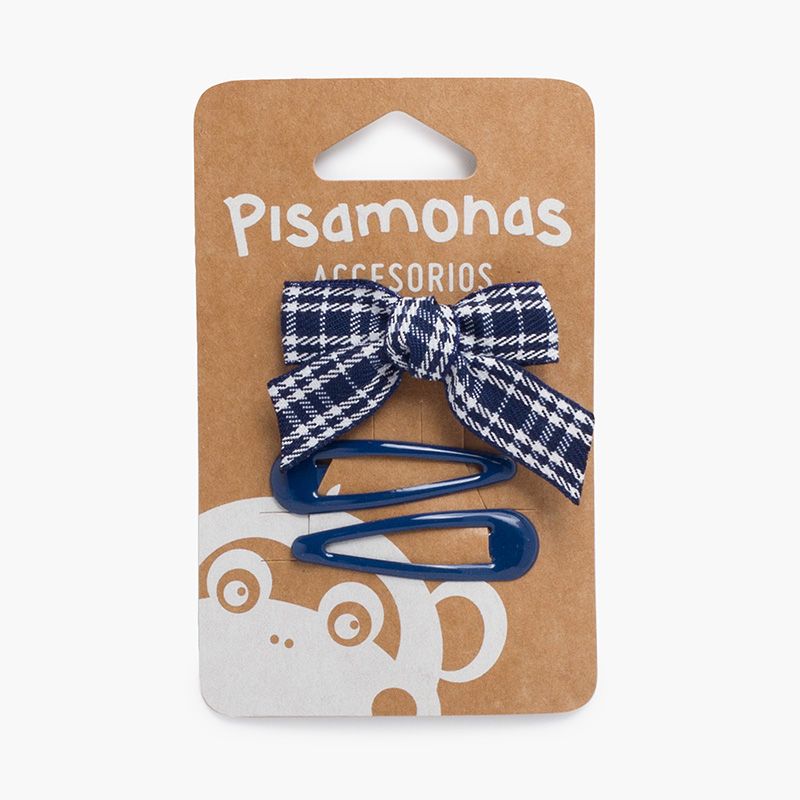 Pack ganchos clássicos e bico de pato com laço tartan