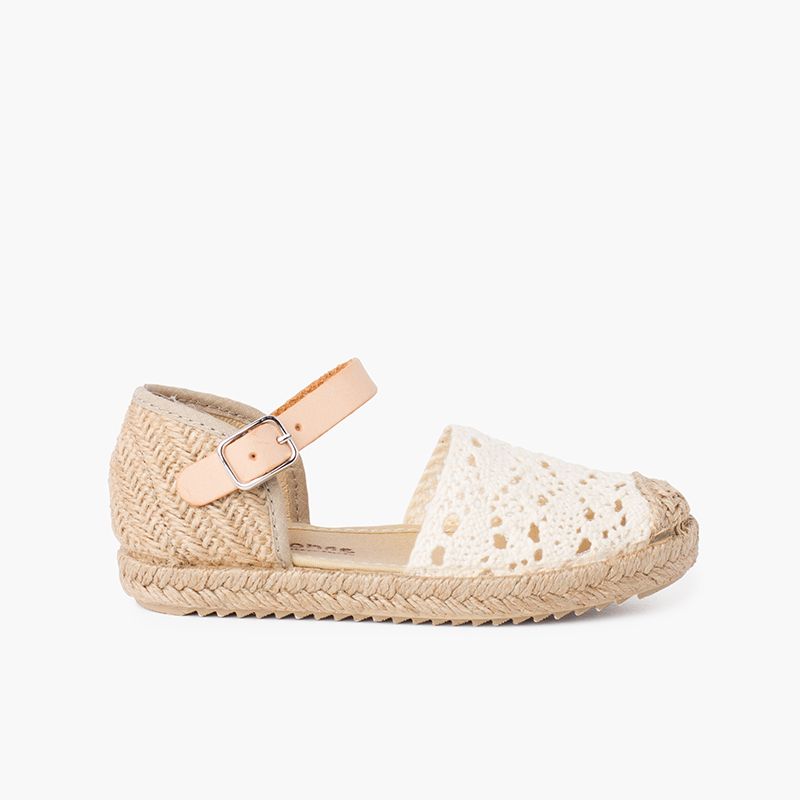 Sandália Alpargata Macramé Menina com Fivela