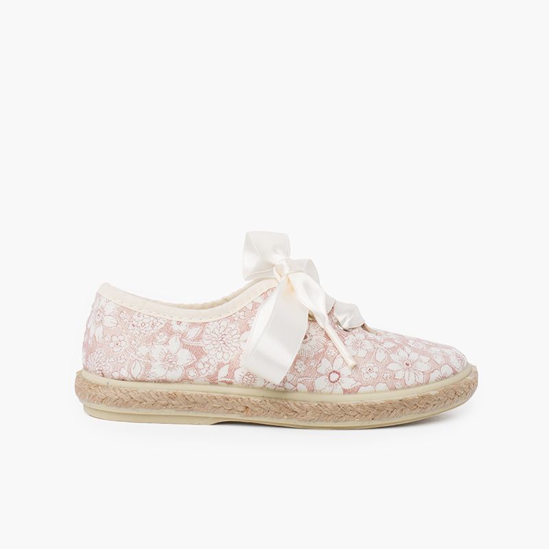 Blucher Flores e Juta Atacadores Cetim