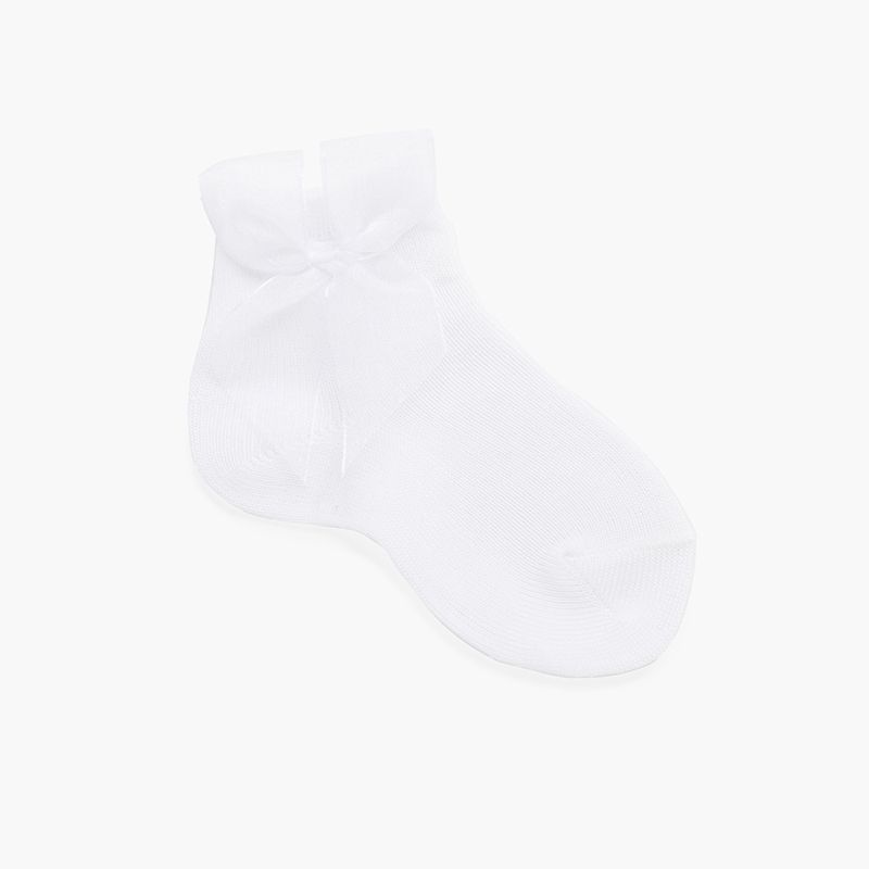 Meias laço organza curtas lisas