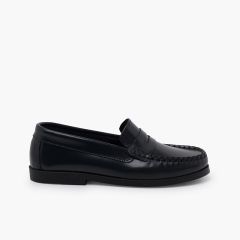 Mocassins pele napa flexível Azul Marinho