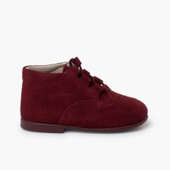 Bota Estilo Inglês Camurça Bordeaux