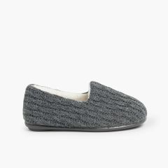 Pantufas Lã Oito Cinzento