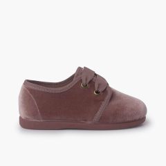 Sapatos de Veludo Atacadores Gorgorão Maquilhagem