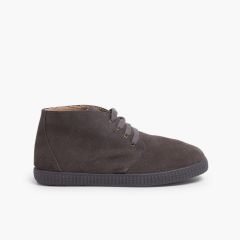 Botas de Pelo Interior com Atacadores Cinzento