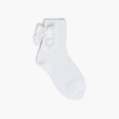 Meias Curtas Cóndor Ponto Liso com Laço Branco