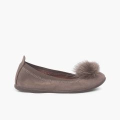 Sabrinas com Pompom Menina e Mulher Taupe