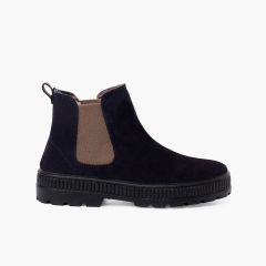 Botas Criança Sola Track com Elástico Azul Marinho