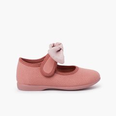 Mercedita Menina Lona Laço às Bolinhas Rosa