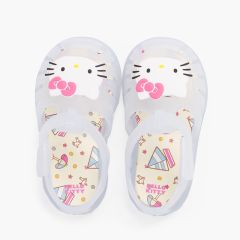 Sandálias de borracha Hello Kitty fecho aderente Branco