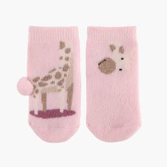 Meias turco casa antiderrapantes girafa Rosa