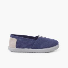 Sapatilhas lona elástico detalhe calcanhar Azul Jeans