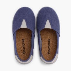 Sapatilhas lona elástico detalhe calcanhar Azul Jeans
