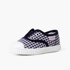 Sapatilhas vichy sem atacadores Azul Marinho