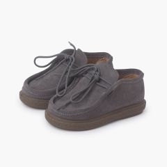 Sapatos tipo blucher primeiros passos Cinzento